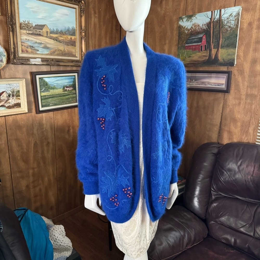 Vintage Angora Wool Sweater Jacket